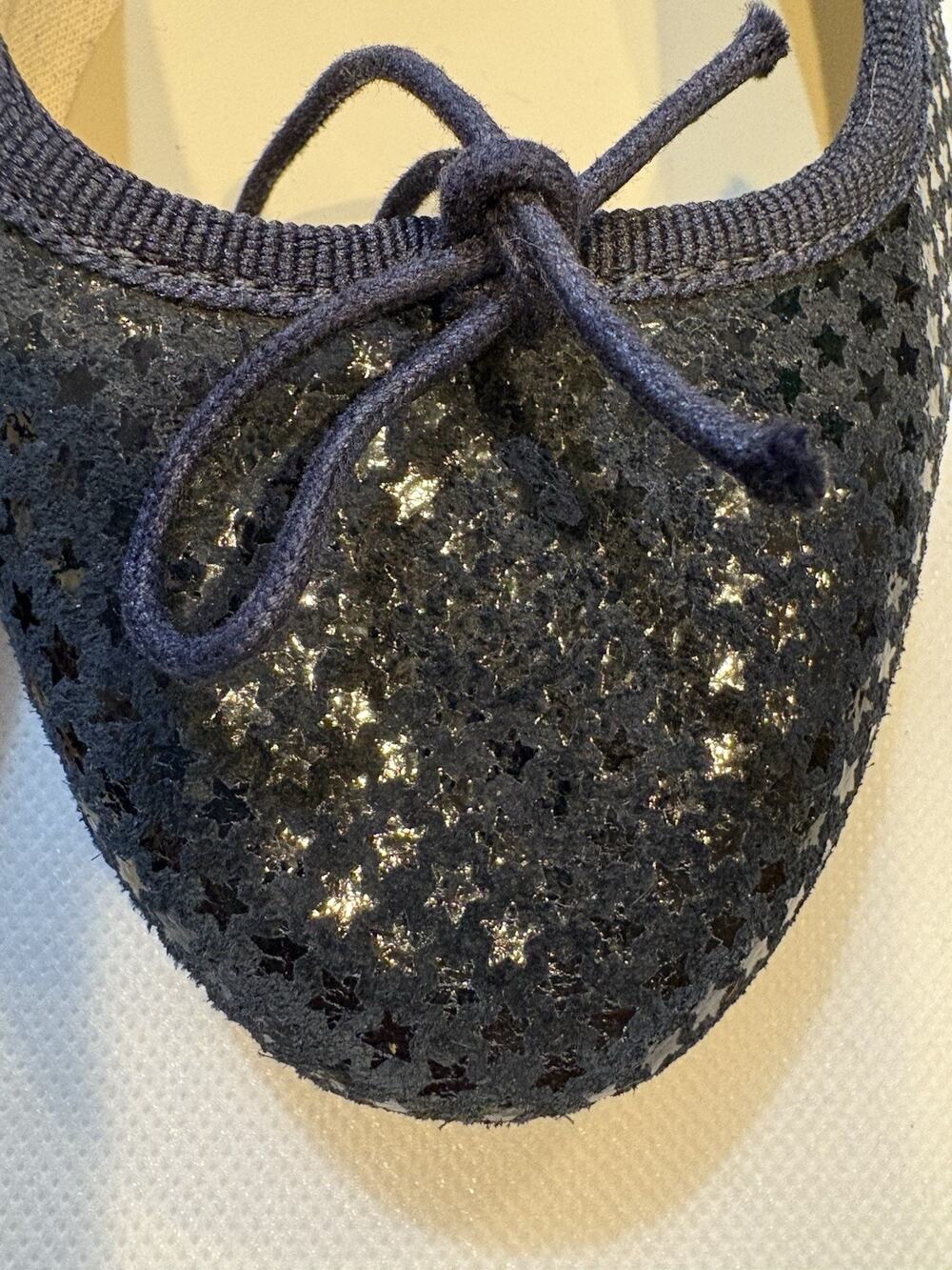 Anniel Ballet Flat Dark Blue Suede w/Darker Stars Size 38/8 Made in Italy